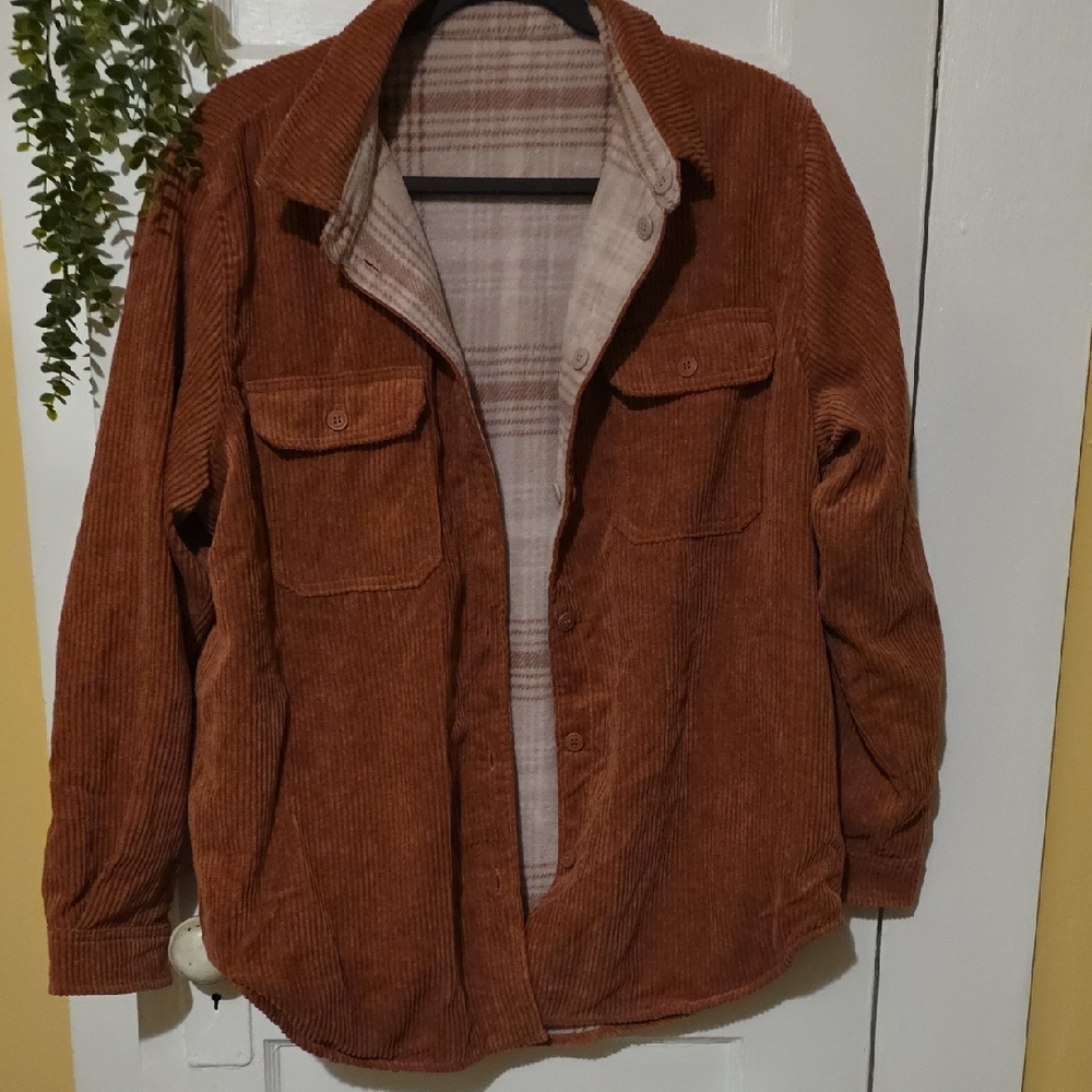 Womens Lined Reversible Corduroy Jacket - Its A Fall Orange Color Nice And Warm.